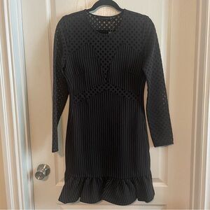 Supertrash Women’s DEKA Dress Black White Pinstripe Size M
